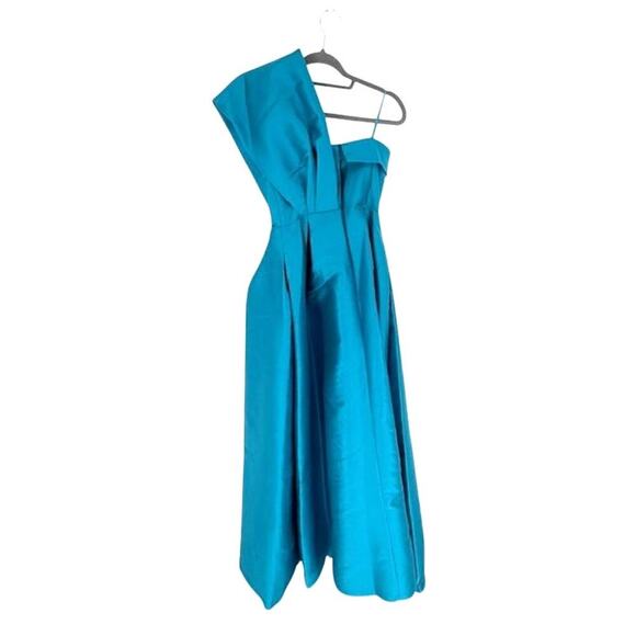 SACHIN + BABI “Clarissa” One-Shoulder Gown in Aqua – Size 0 NWT - Picture 4 of 9